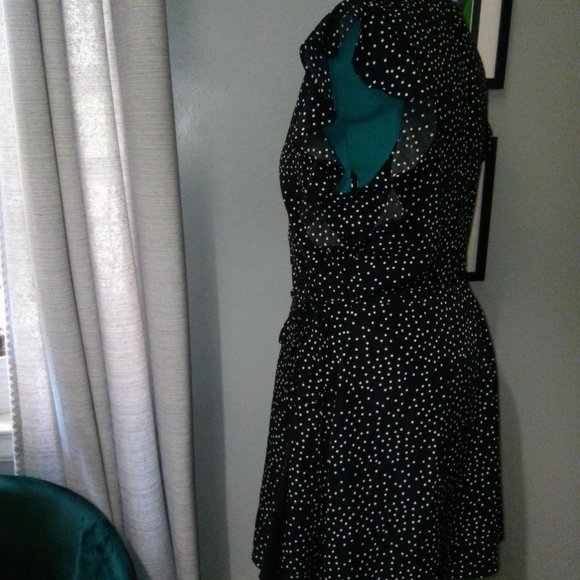 Urban Outfitters Josey Polka Dot Mini Wrap Dress Sz XL - Picture 12 of 16